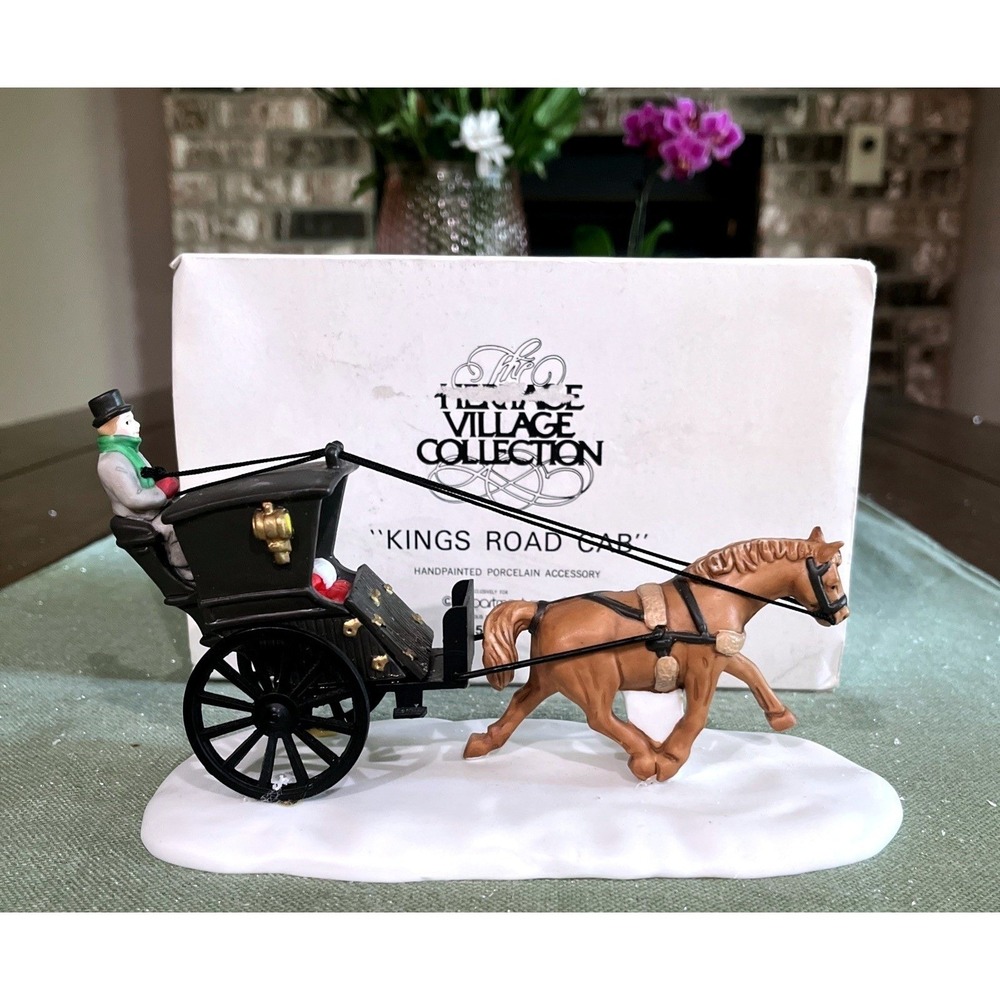 Dept 56 Heritage Village Kings Road Cab 5581-6 Horse Carriage Buggy